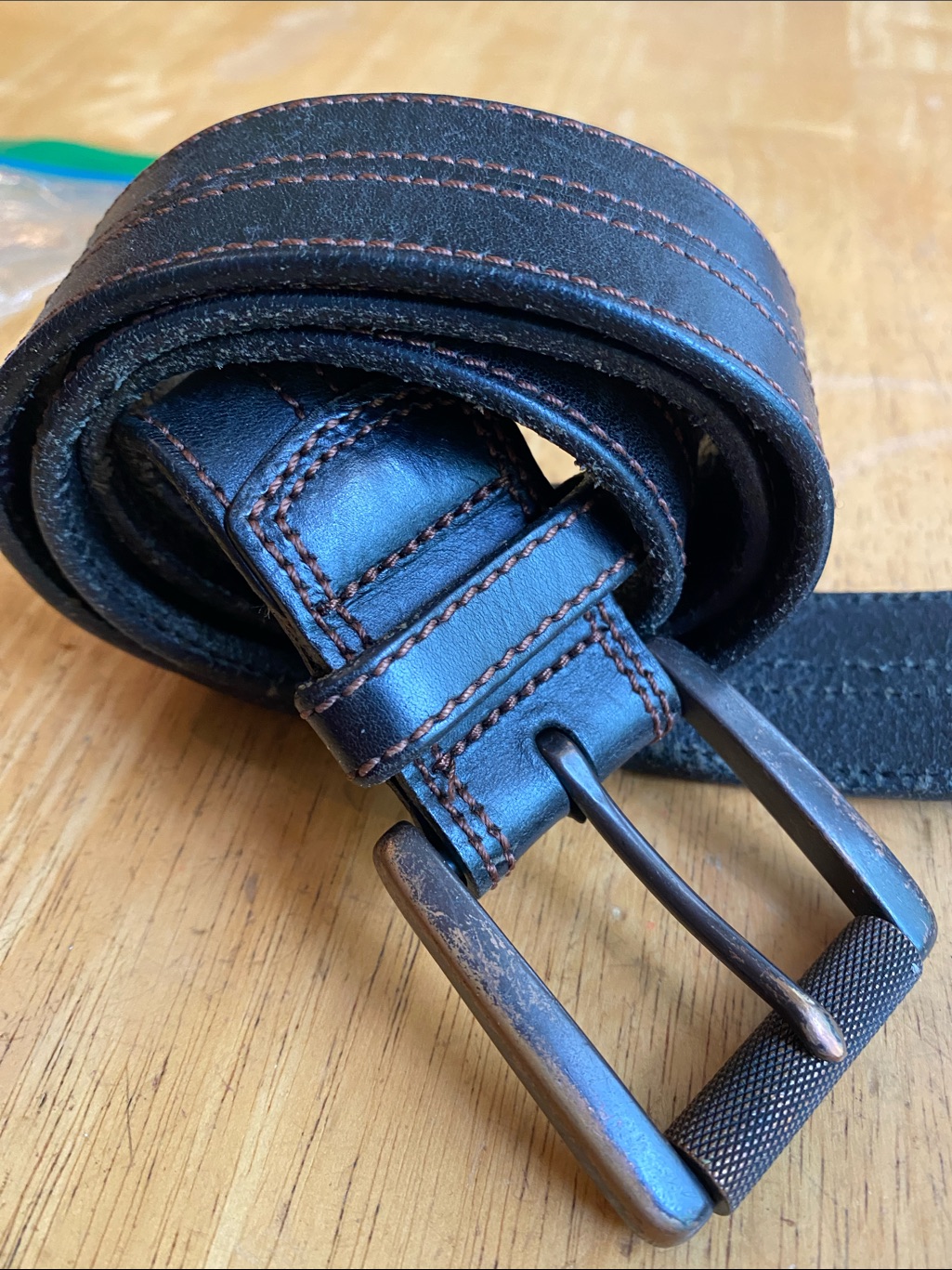 Johnston  Murphy Brand Leather Dark Brown Belt Size 32 Made In Usa